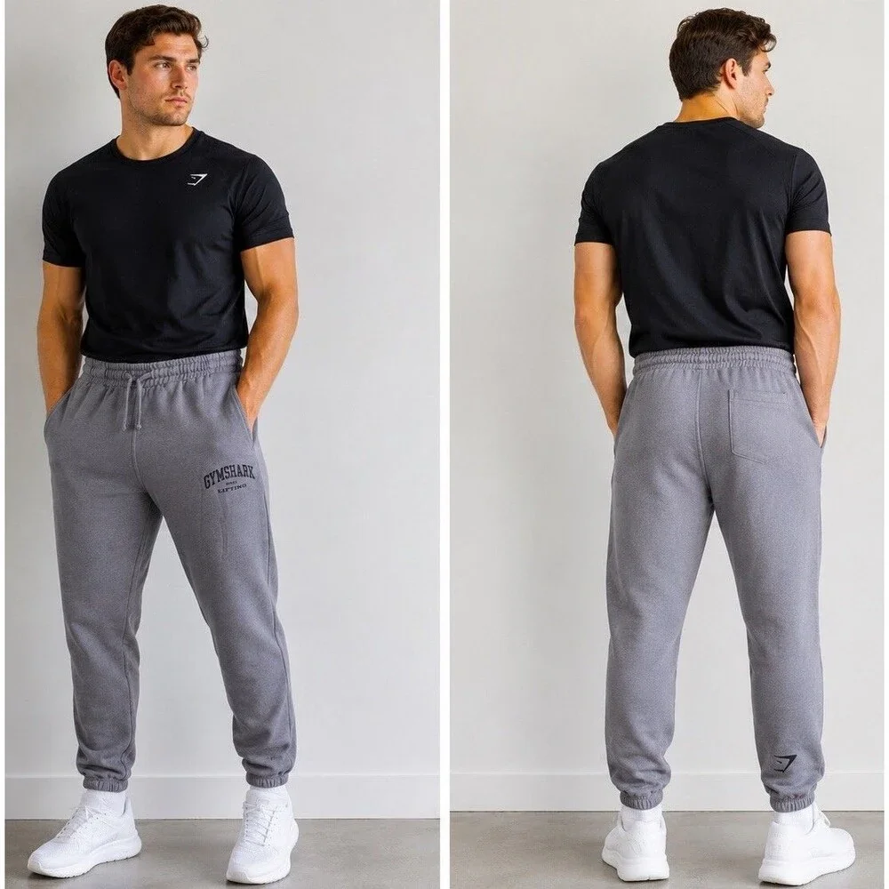 Gymshark Lifting Joggers Gray Sweatpants Men’s Large Fleece Lined Cotton Blend